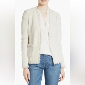 Rebecca Taylor Cream Knit Sparkle Blazer NWT